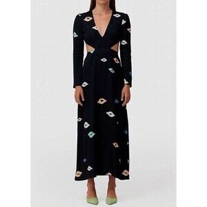 The Wolf Gang Isle Dress Long Sleeve Cutout Maxi Size XS